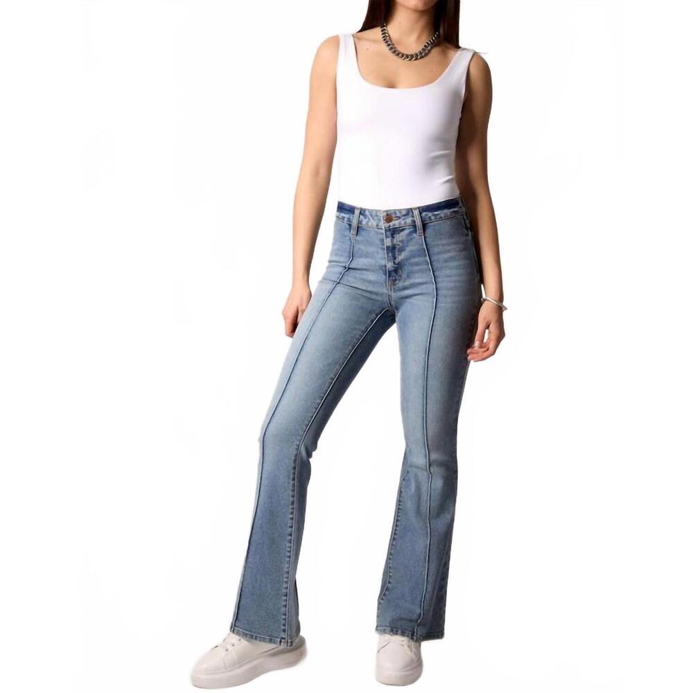 NEW BLUE REVIVAL maya mid rise seamed jeans in medium tel aviv - Picture 3 of 3